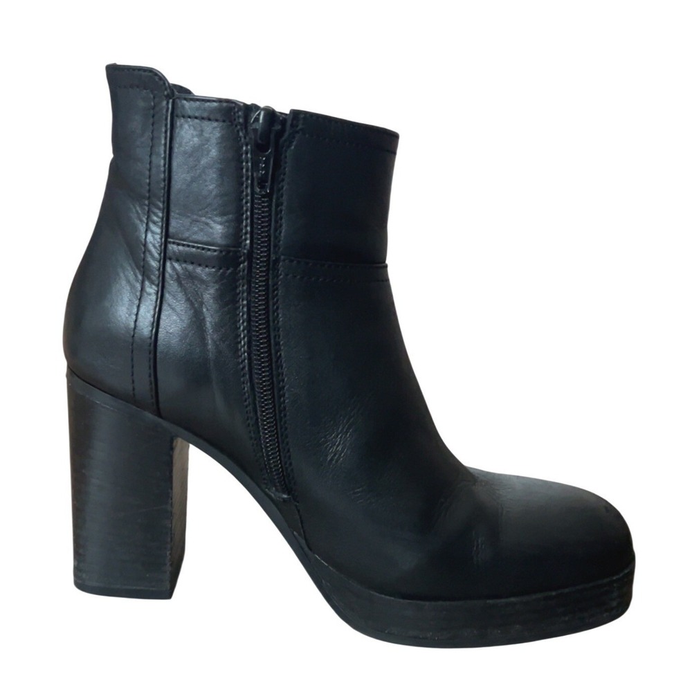 Coach and Four Made In Italy Leather Ankle Boots Platform Chunky Heel | SZ: 6.5